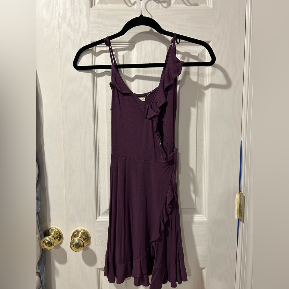 purple wrap dress